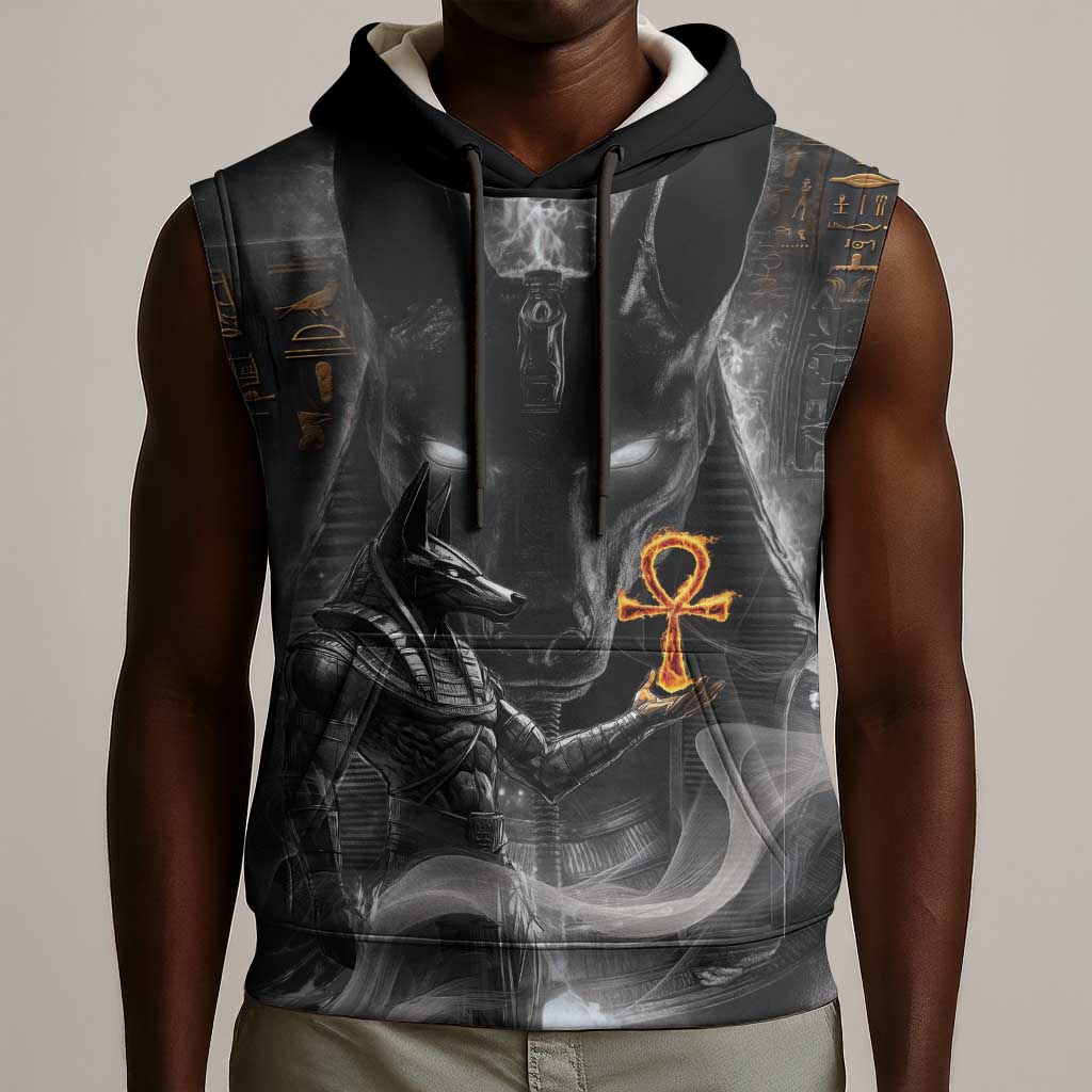 Mythical Anubis Sleeveless Hoodie The Egyptian God of Death - African Pride