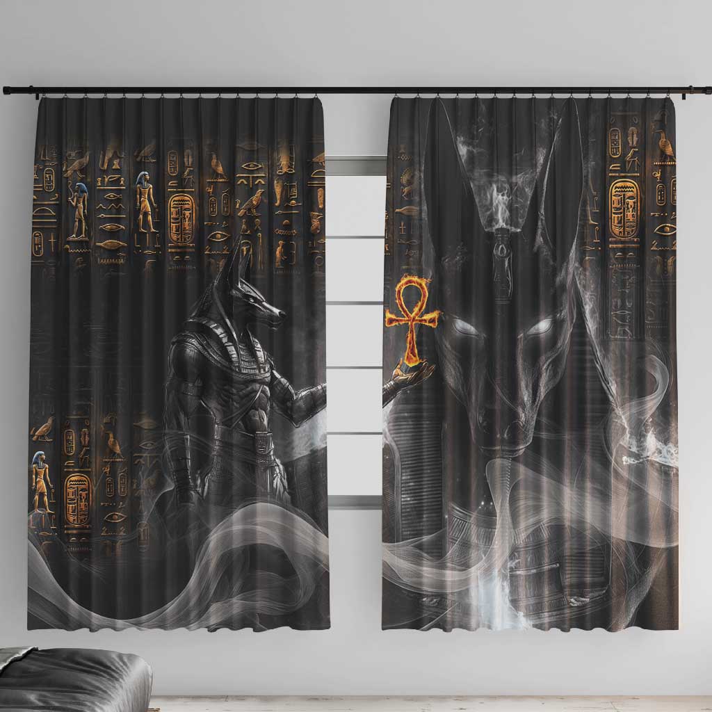 Mythical Anubis Window Curtain The Egyptian God of Death