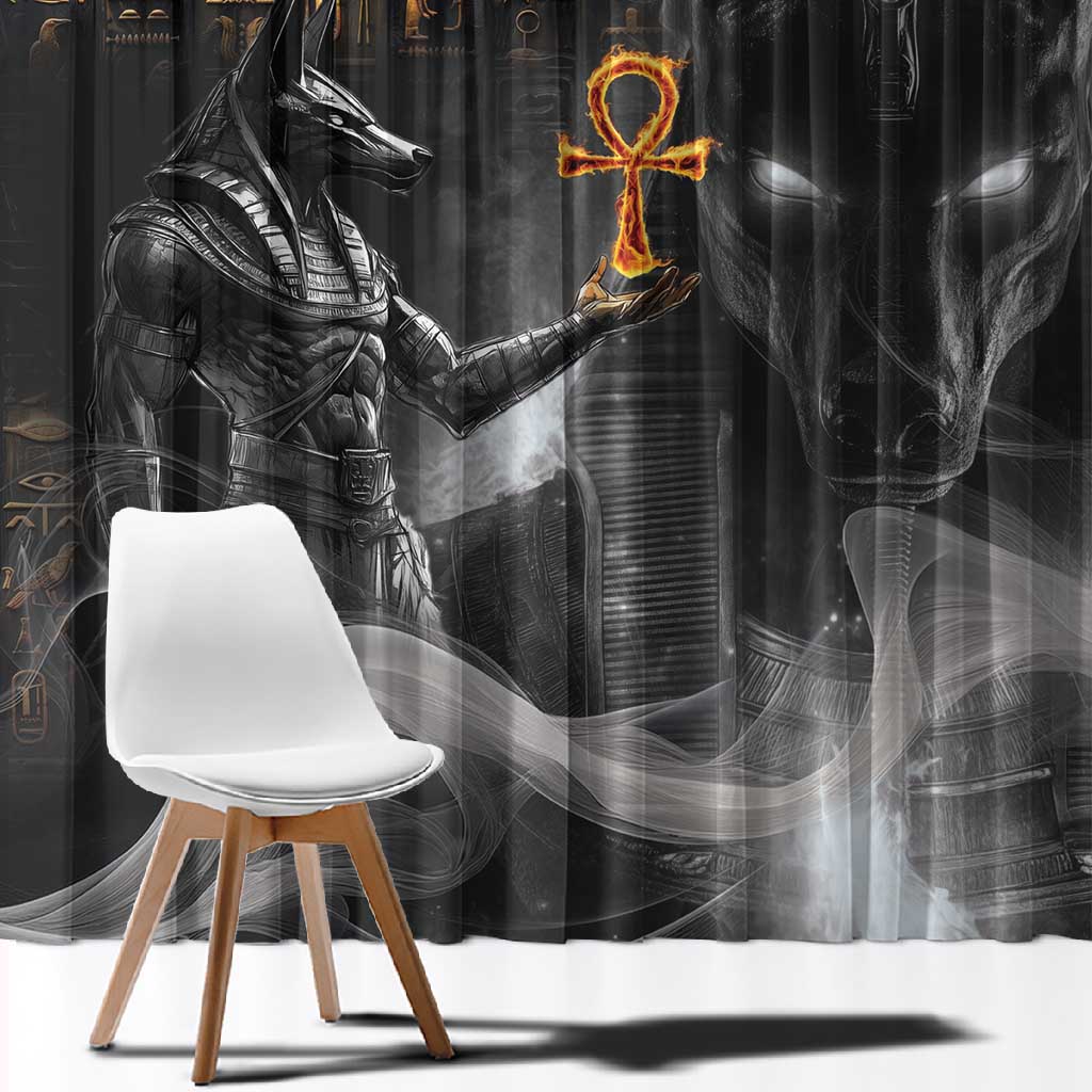 Mythical Anubis Window Curtain The Egyptian God of Death