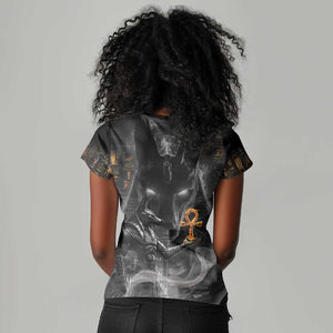 Mythical Anubis Women V-Neck T-Shirt The Egyptian God of Death