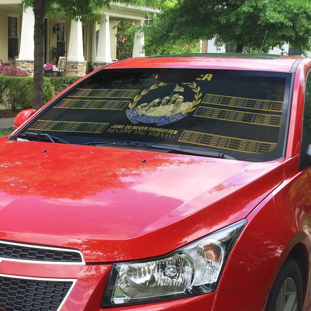 Eritrea Martyrs Day June 20 Auto Sun Shade Never Forgotten Proud Eritrean Heritage Black Version