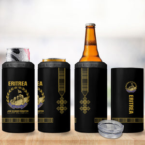 Eritrea Martyrs Day June 20 4 in 1 Can Cooler Tumbler Never Forgotten Proud Eritrean Heritage Black Version