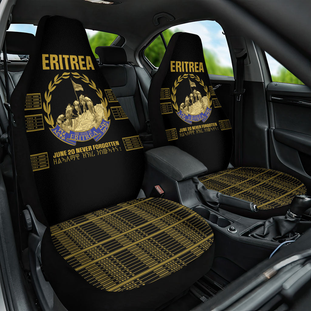 Eritrea Martyrs Day June 20 Car Seat Cover Never Forgotten Proud Eritrean Heritage Black Version