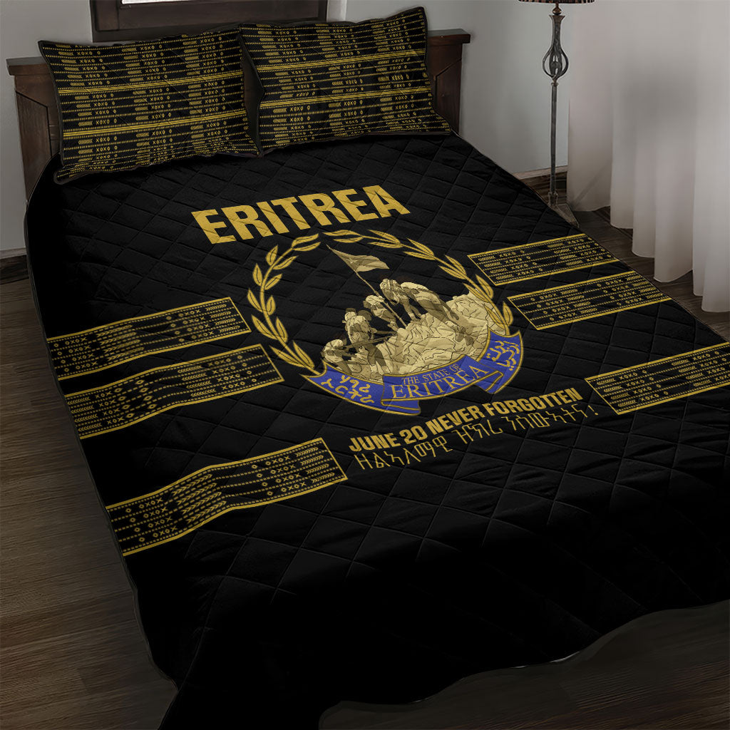 Eritrea Martyrs Day June 20 Quilt Bed Set Never Forgotten Proud Eritrean Heritage Black Version