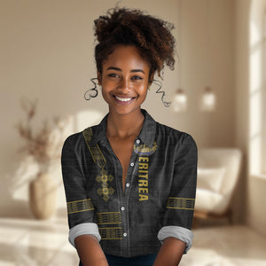 Eritrea Martyrs Day June 20 Women Casual Shirt Never Forgotten Proud Eritrean Heritage Black Version