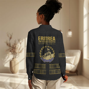 Eritrea Martyrs Day June 20 Women Casual Shirt Never Forgotten Proud Eritrean Heritage Black Version