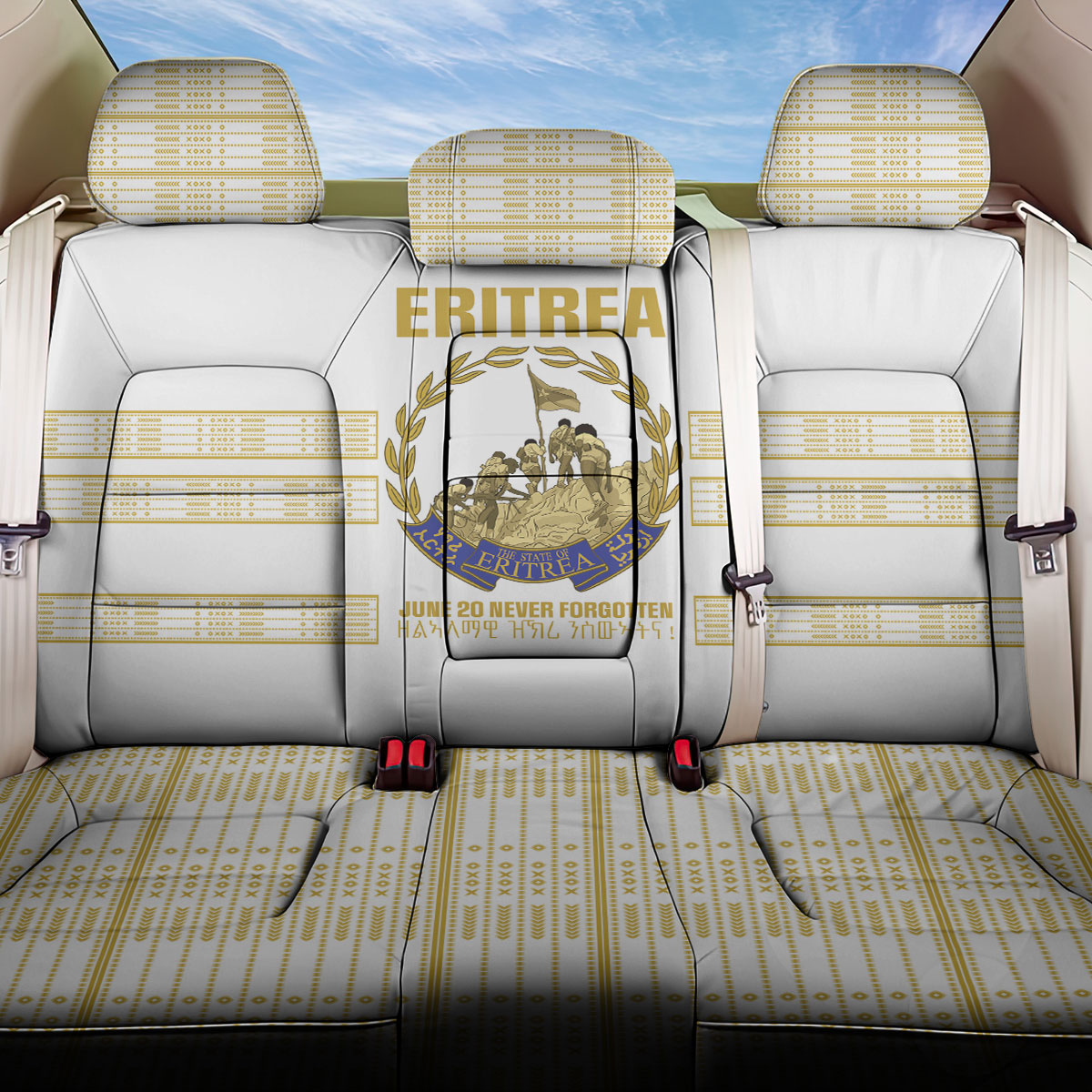 Eritrea Martyrs Day June 20 Back Car Seat Cover Never Forgotten Proud Eritrean Heritage White Version