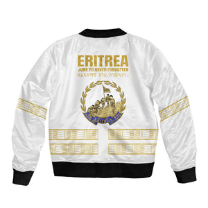Eritrea Martyrs Day June 20 Bomber Jacket Never Forgotten Proud Eritrean Heritage White Version
