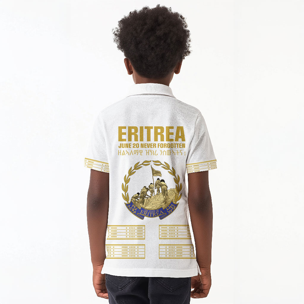 Eritrea Martyrs Day June 20 Kid Polo Shirt Never Forgotten Proud Eritrean Heritage White Version