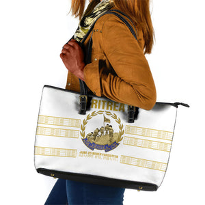 Eritrea Martyrs Day June 20 Leather Tote Bag Never Forgotten Proud Eritrean Heritage White Version