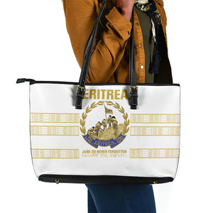 Eritrea Martyrs Day June 20 Leather Tote Bag Never Forgotten Proud Eritrean Heritage White Version