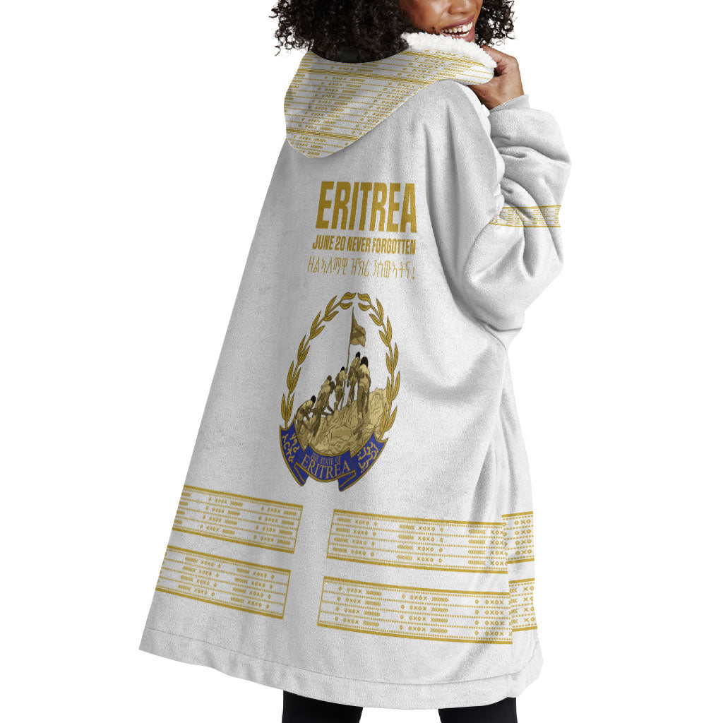 Eritrea Martyrs Day June 20 Wearable Blanket Hoodie Never Forgotten Proud Eritrean Heritage White Version