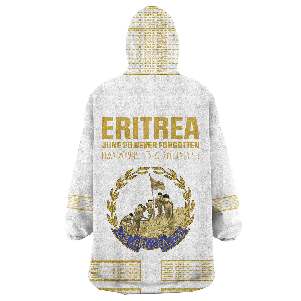 Eritrea Martyrs Day June 20 Wearable Blanket Hoodie Never Forgotten Proud Eritrean Heritage White Version