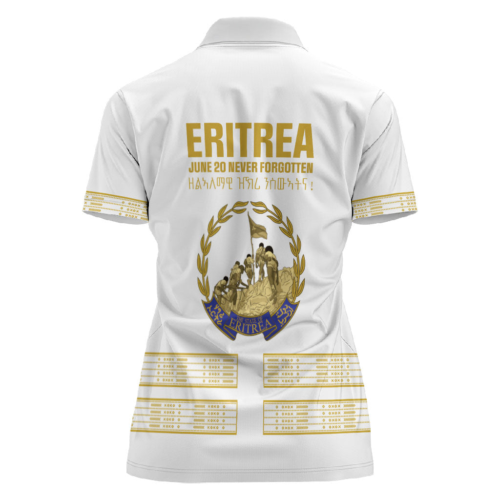 Eritrea Martyrs Day June 20 Women Polo Shirt Never Forgotten Proud Eritrean Heritage White Version