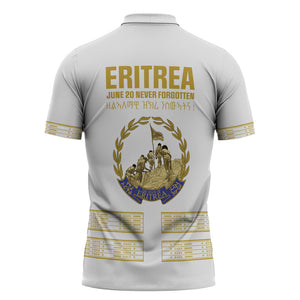 Eritrea Martyrs Day June 20 Zipper Polo Shirt Never Forgotten Proud Eritrean Heritage White Version