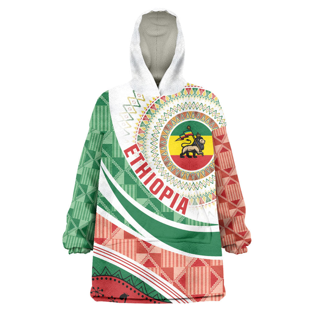 Ethiopia In My Blood Kid Wearable Blanket Hoodie Lion Of Judah In My Heart