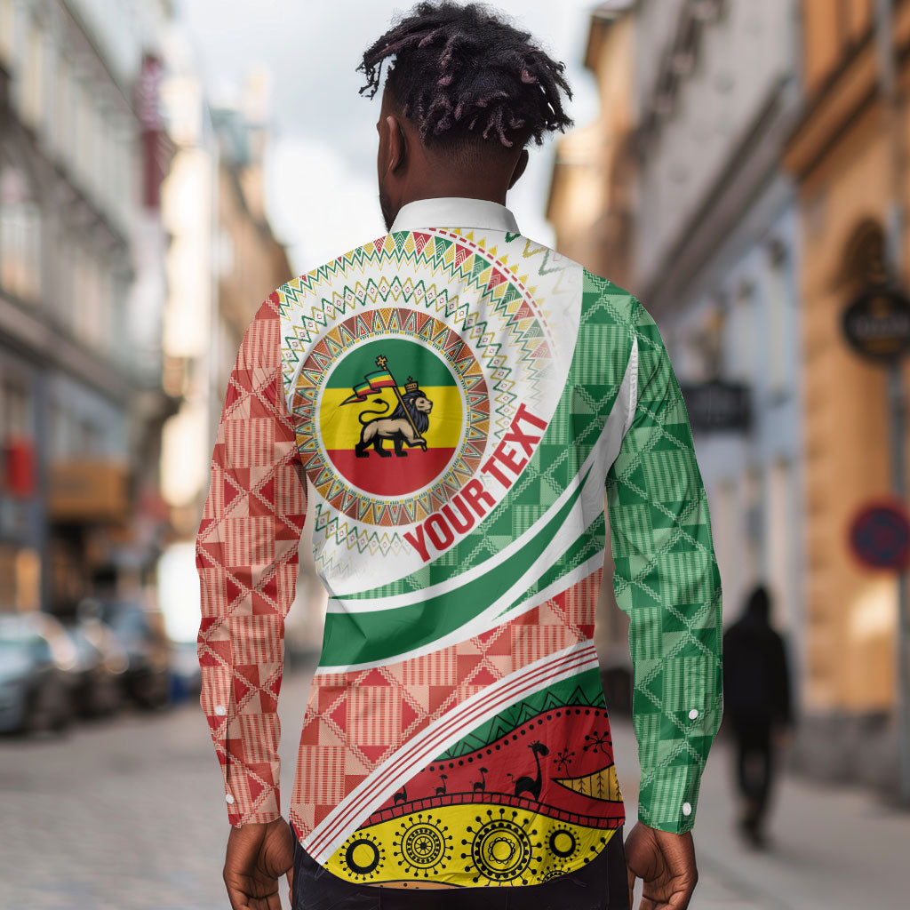 Ethiopia In My Blood Long Sleeve Button Shirt Lion Of Judah In My Heart