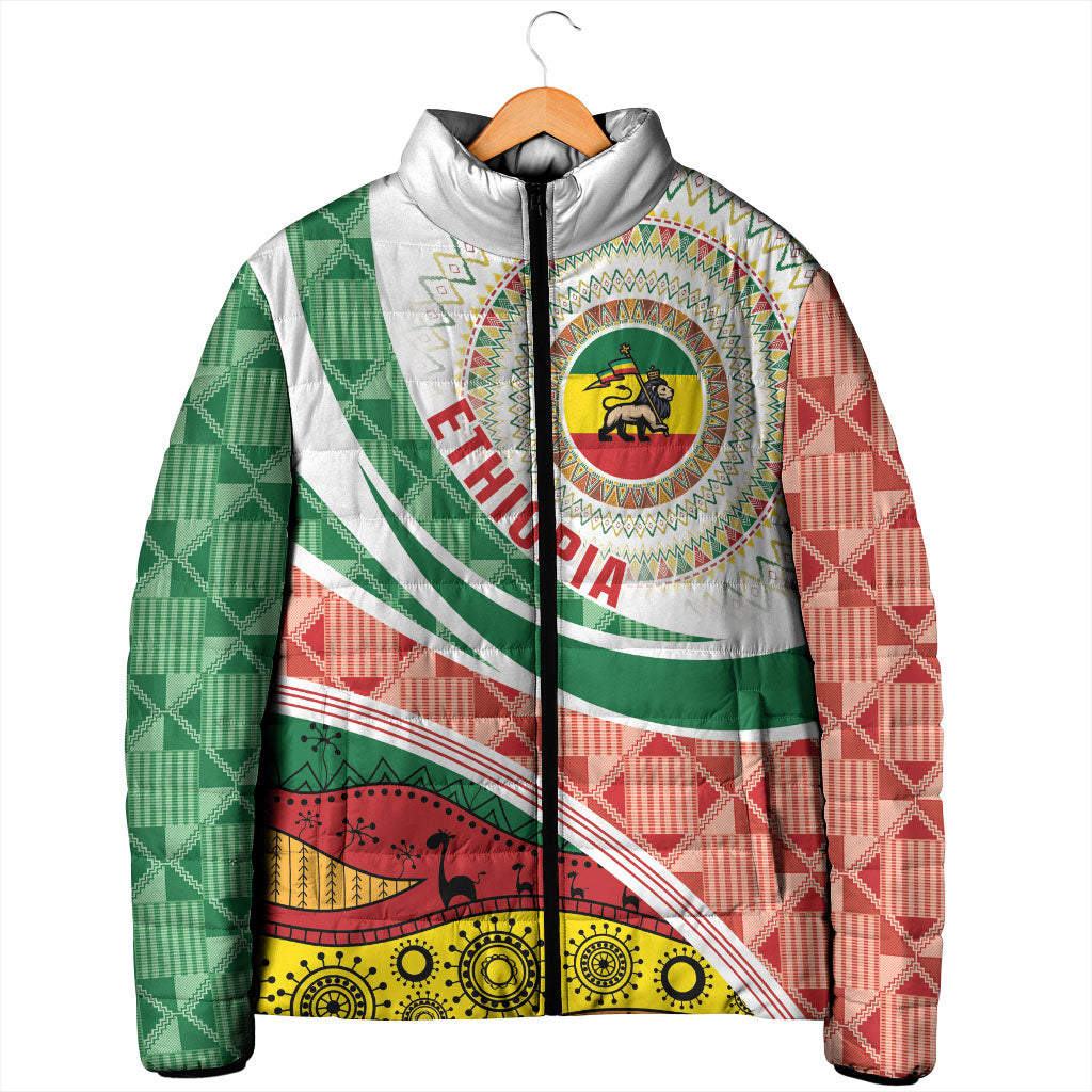 Ethiopia In My Blood Padded Jacket Lion Of Judah In My Heart
