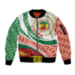 Ethiopia In My Blood Sleeve Zip Bomber Jacket Lion Of Judah In My Heart