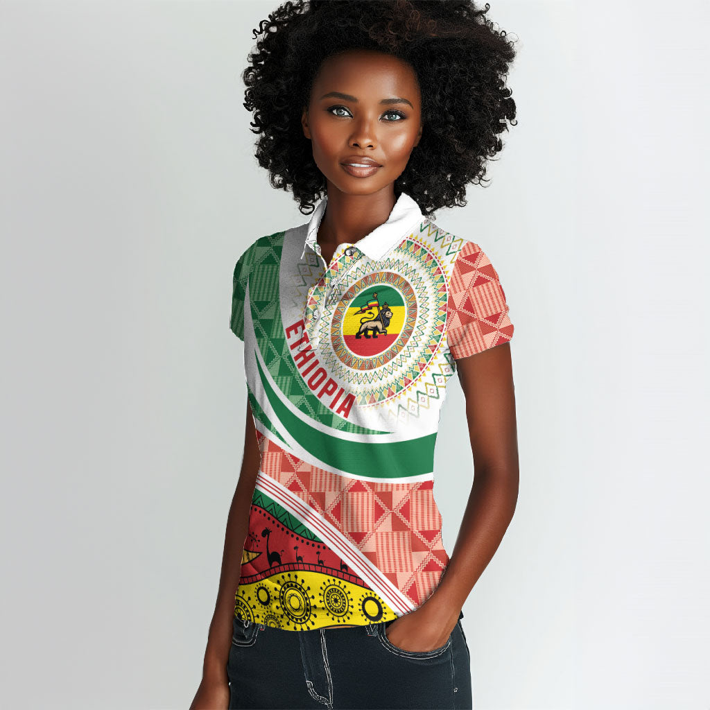 Ethiopia In My Blood Women Polo Shirt Lion Of Judah In My Heart
