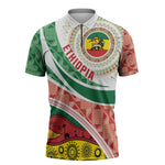 Ethiopia In My Blood Zipper Polo Shirt Lion Of Judah In My Heart