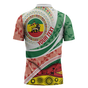 Ethiopia In My Blood Zipper Polo Shirt Lion Of Judah In My Heart