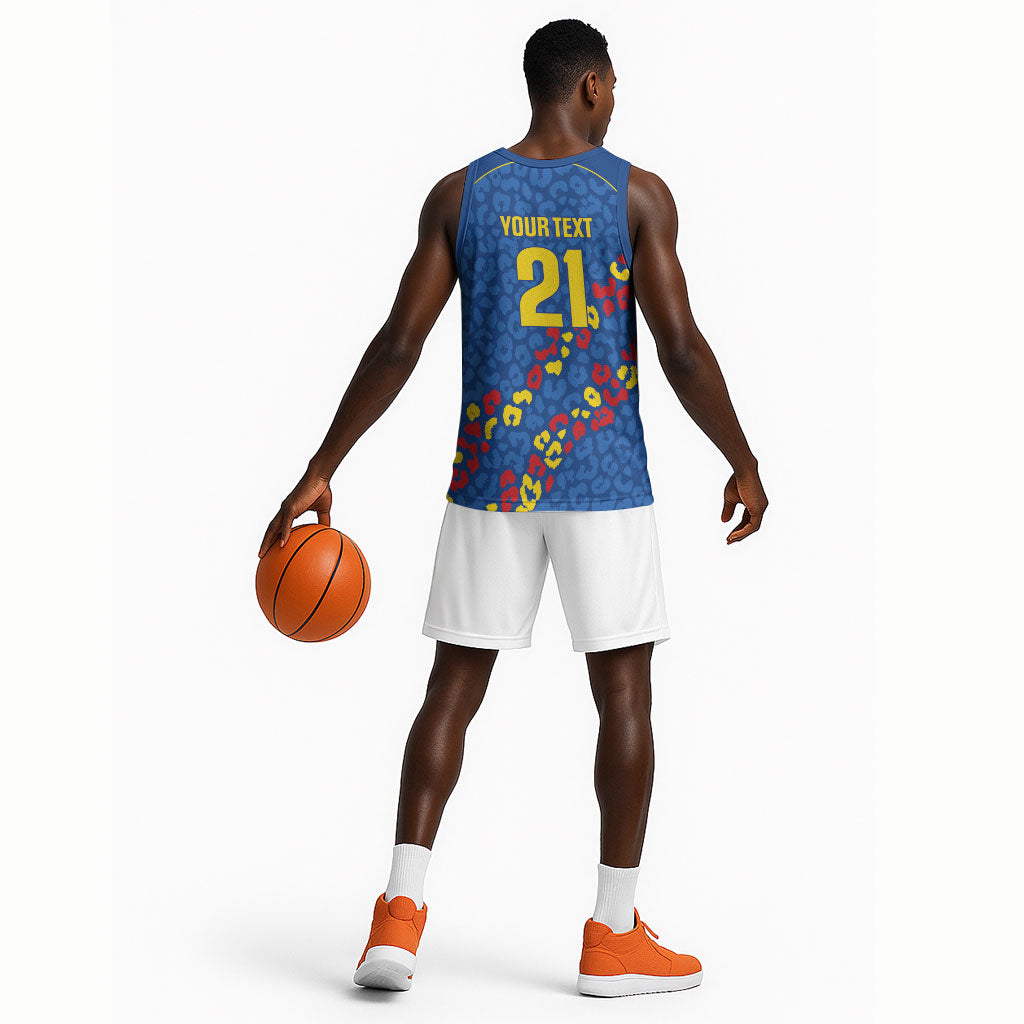 DR Congo Kopo ya Mokili Custom Basketball Jersey Kuba Kingdom Pattern Edition