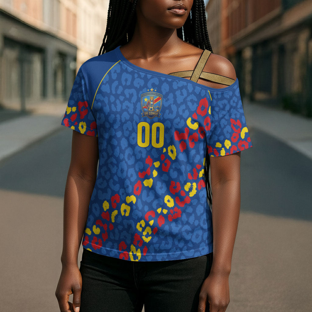 DR Congo Kopo ya Mokili Custom Cross Shoulder Shirt Kuba Kingdom Pattern Edition