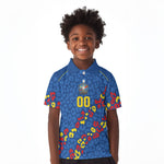 DR Congo Kopo ya Mokili Custom Kid Polo Shirt Kuba Kingdom Pattern Edition
