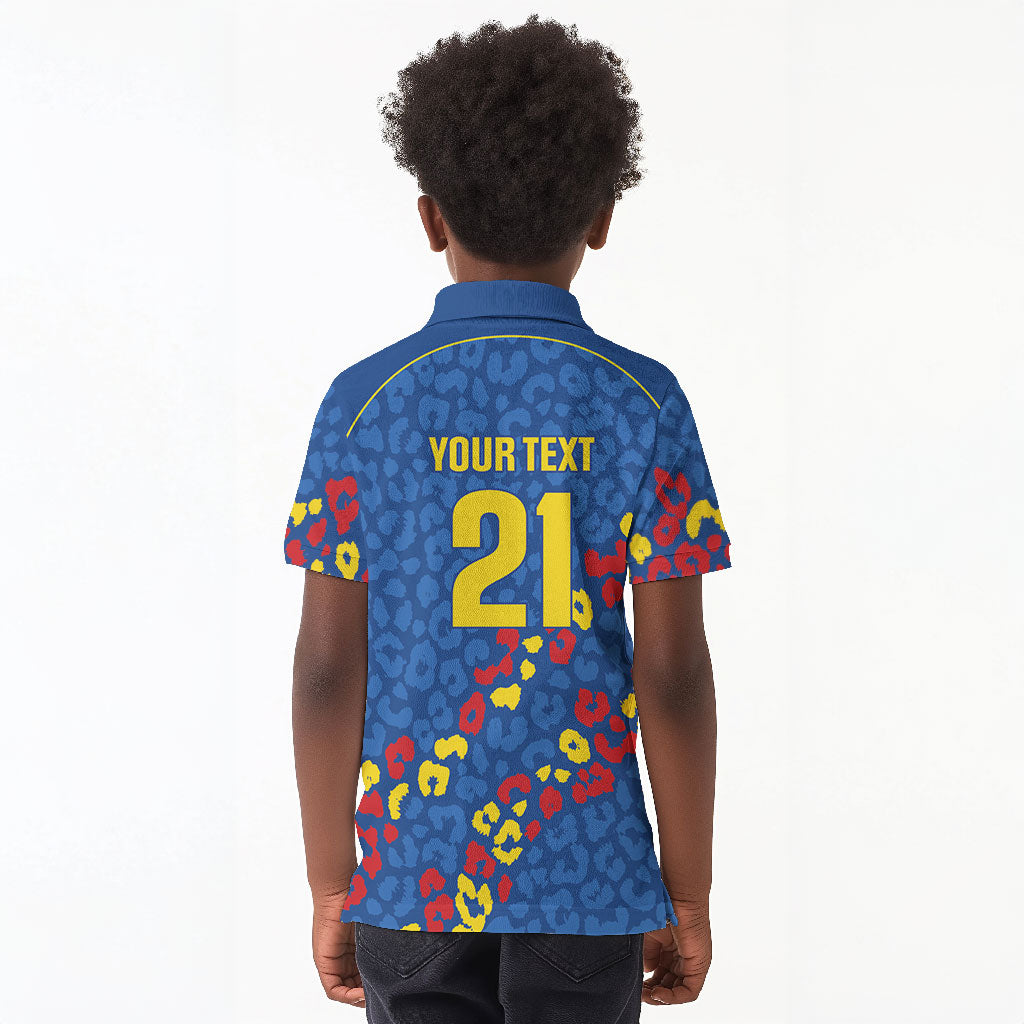 DR Congo Kopo ya Mokili Custom Kid Polo Shirt Kuba Kingdom Pattern Edition