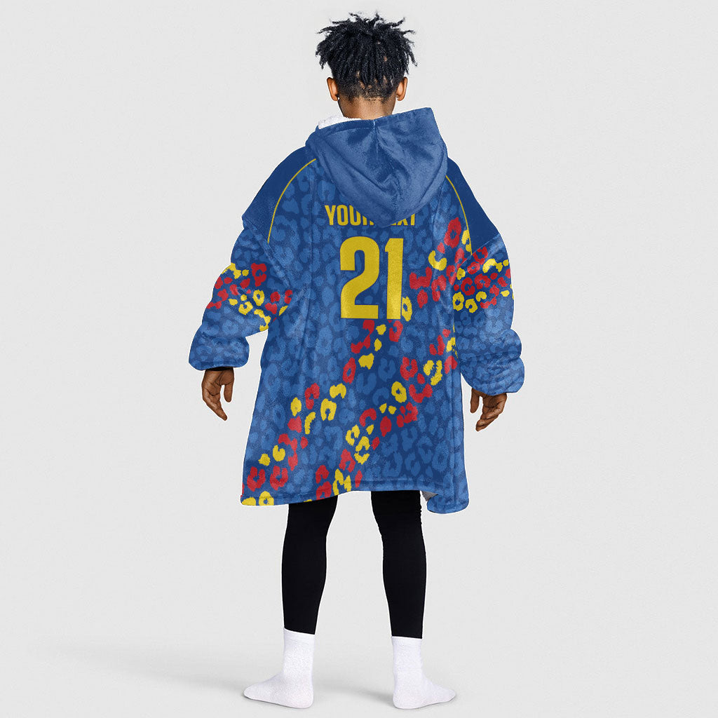DR Congo Kopo ya Mokili Custom Kid Wearable Blanket Hoodie Kuba Kingdom Pattern Edition