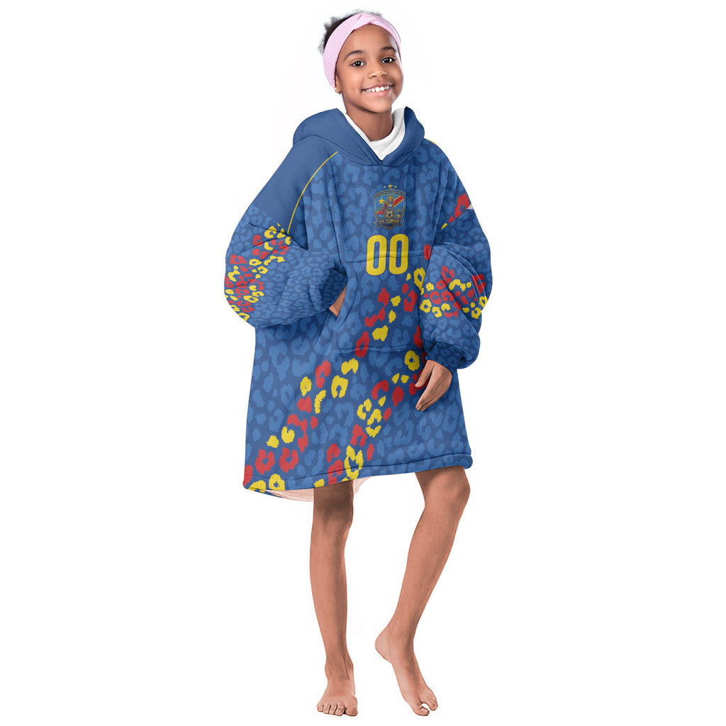 DR Congo Kopo ya Mokili Custom Kid Wearable Blanket Hoodie Kuba Kingdom Pattern Edition