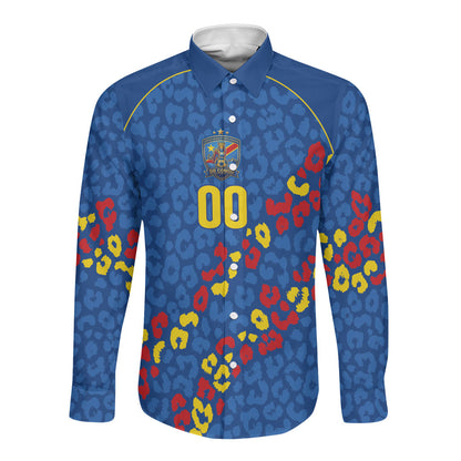 DR Congo Kopo ya Mokili Custom Long Sleeve Button Shirt Kuba Kingdom Pattern Edition