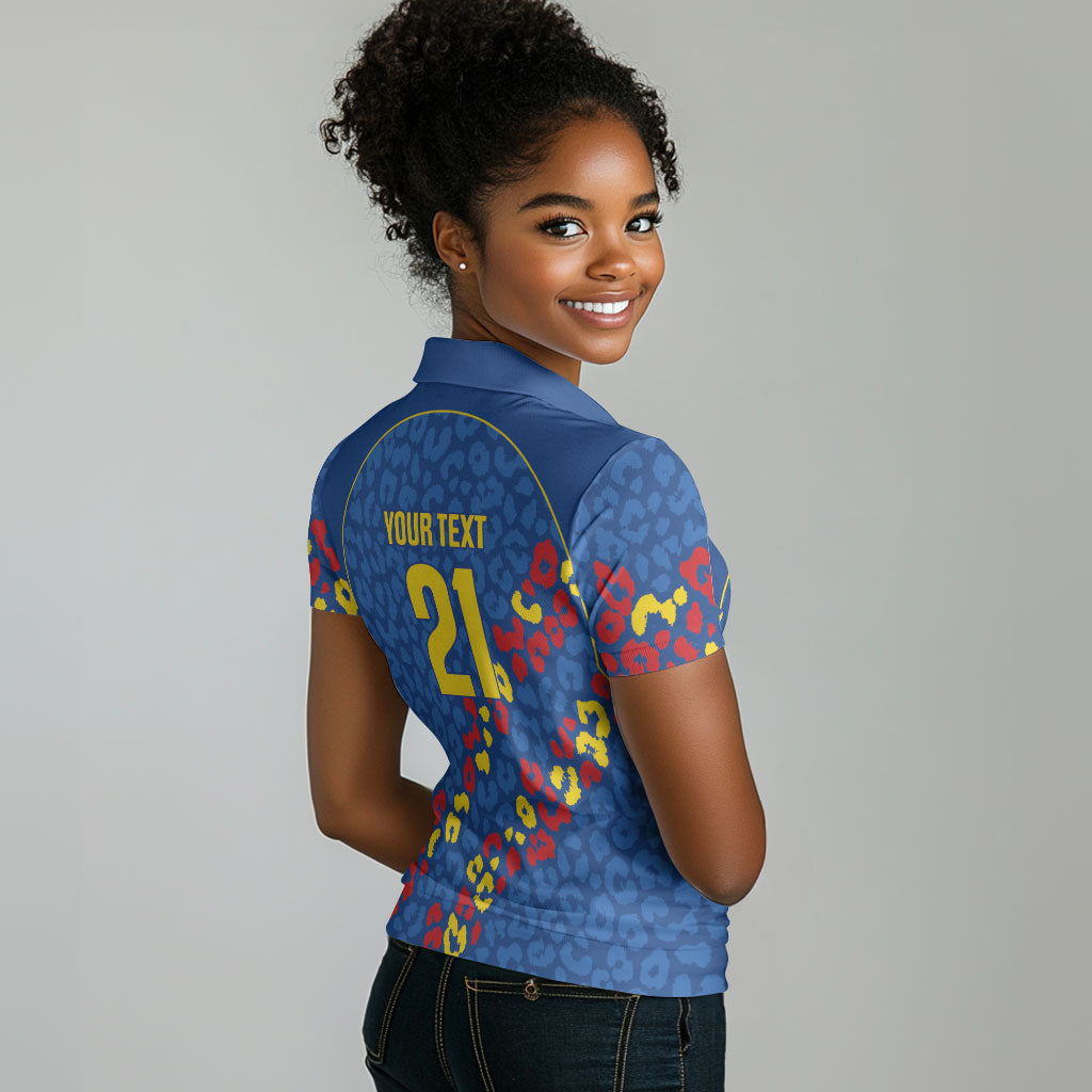 DR Congo Kopo ya Mokili Custom Women Polo Shirt Kuba Kingdom Pattern Edition