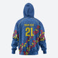 DR Congo Kopo ya Mokili Custom Zip Hoodie Kuba Kingdom Pattern Edition