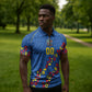 DR Congo Kopo ya Mokili Custom Zipper Polo Shirt Kuba Kingdom Pattern Edition