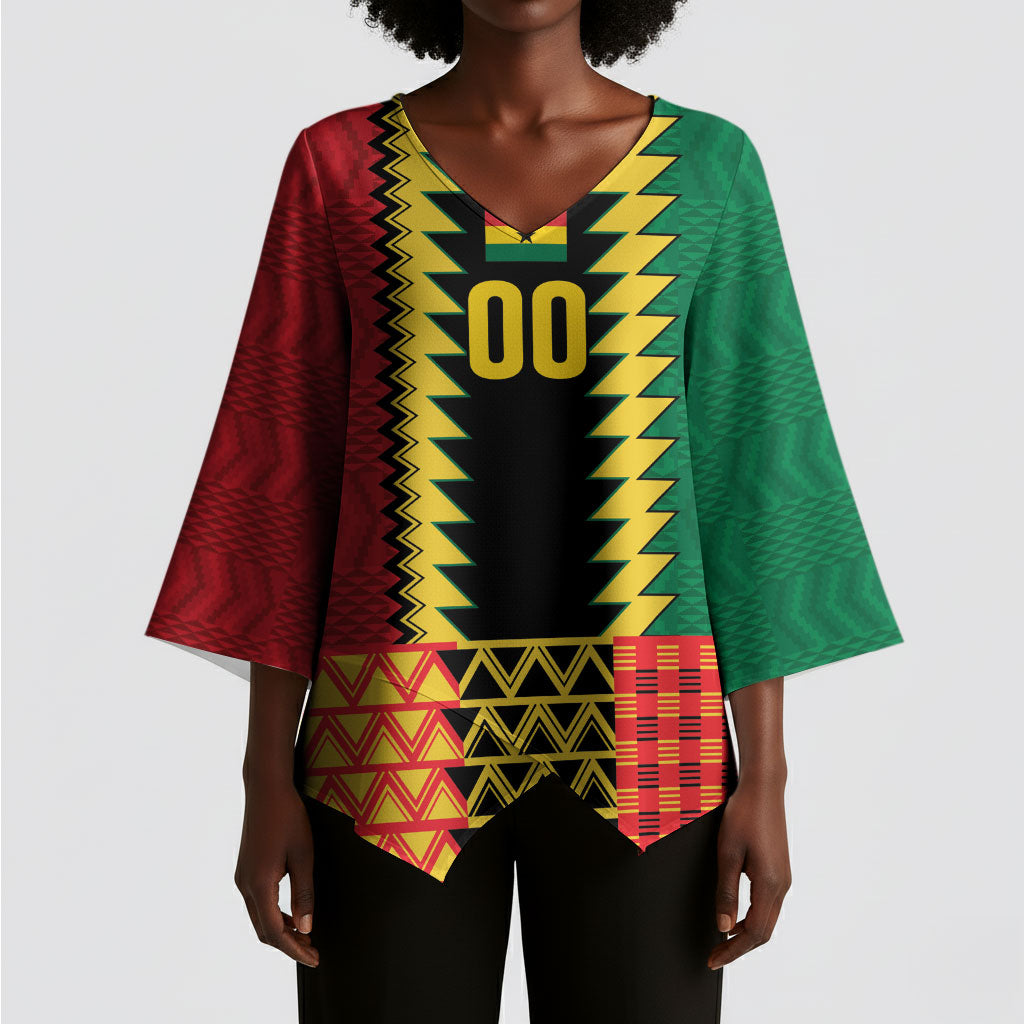 Ghana Wiase Kuruwa Custom Kimono Sleeve Blouse Kente Pride Edition