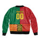 Ghana Wiase Kuruwa Custom Sleeve Zip Bomber Jacket Kente Pride Edition