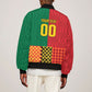 Ghana Wiase Kuruwa Custom Sleeve Zip Bomber Jacket Kente Pride Edition