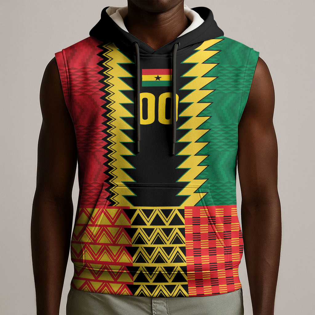 Ghana Wiase Kuruwa Custom Sleeveless Hoodie Kente Pride Edition