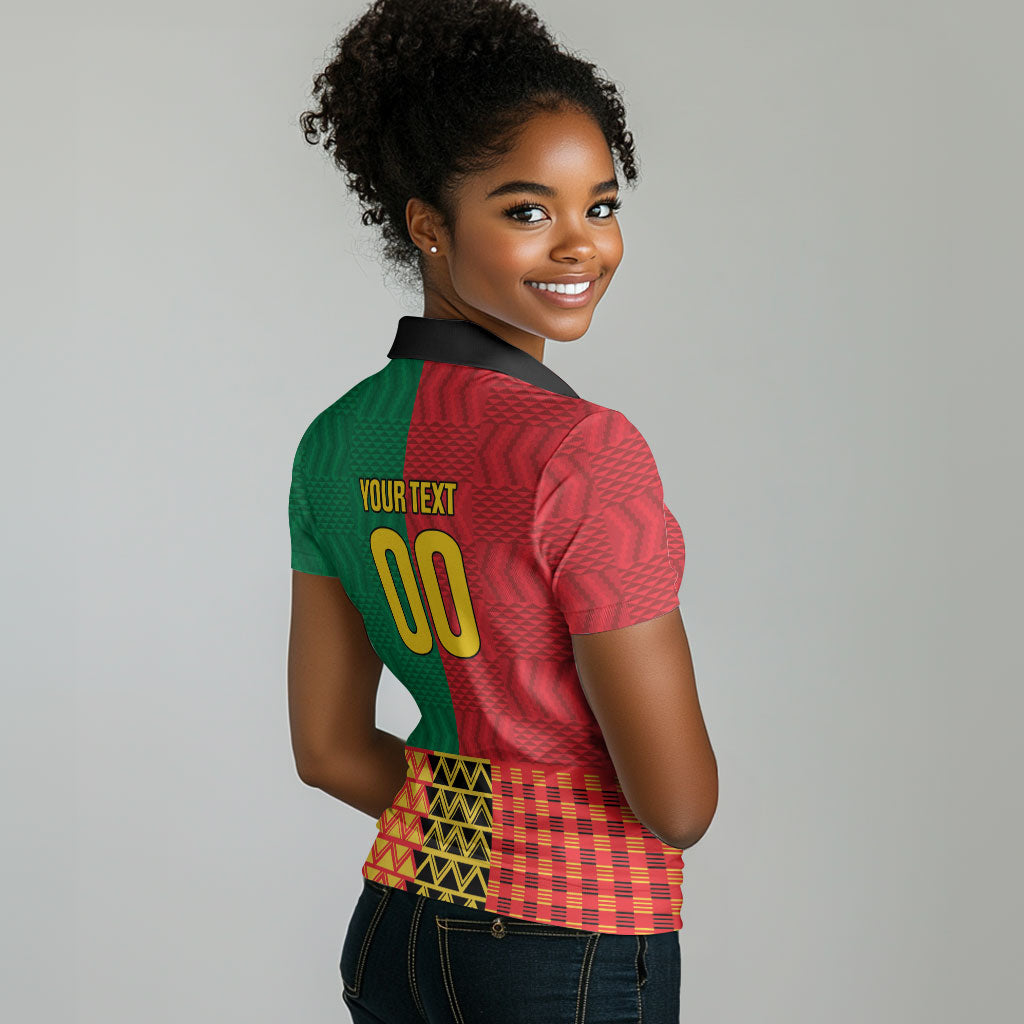 Ghana Wiase Kuruwa Custom Women Polo Shirt Kente Pride Edition