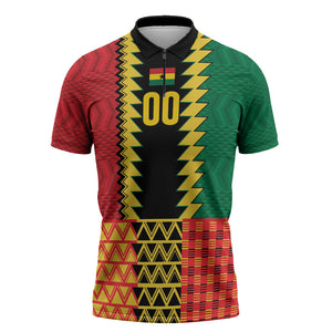 Ghana Wiase Kuruwa Custom Zipper Polo Shirt Kente Pride Edition