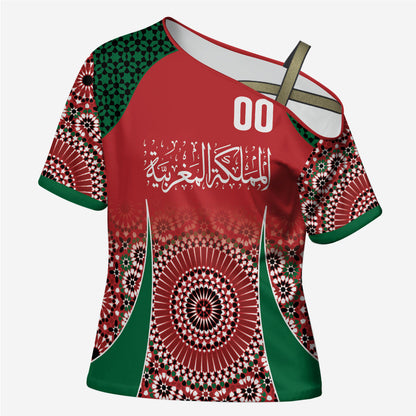 Morocco Yalla Vamos 2026 Custom Cross Shoulder Shirt Zellige Mosaic Edition