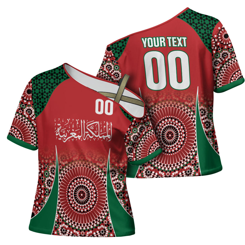 Morocco Yalla Vamos 2026 Custom Cross Shoulder Shirt Zellige Mosaic Edition