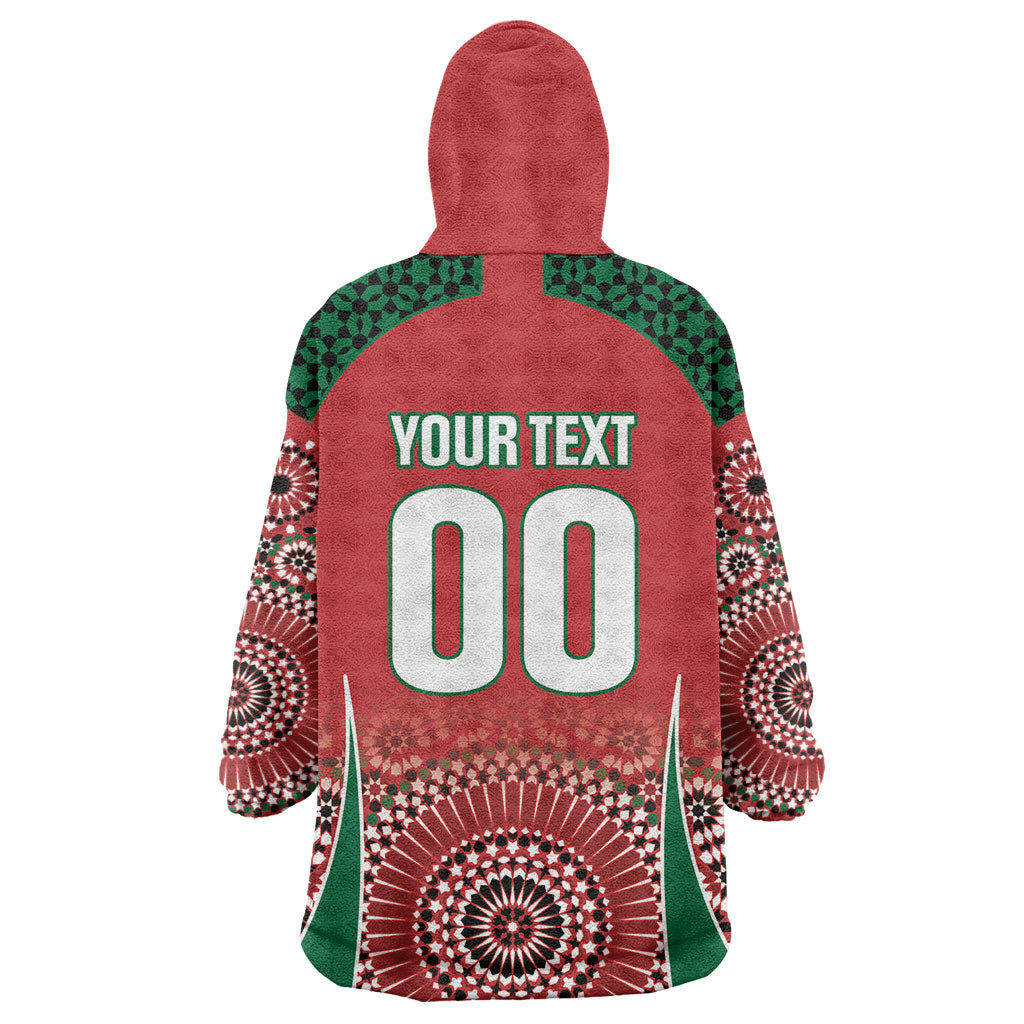 Morocco Yalla Vamos 2026 Custom Kid Wearable Blanket Hoodie Zellige Mosaic Edition