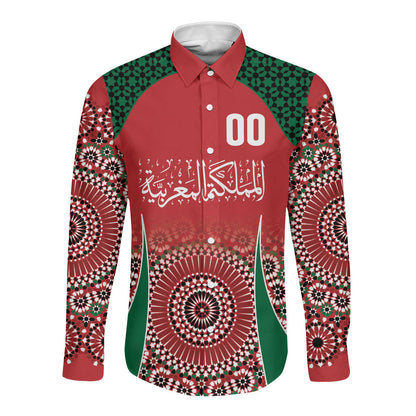 Morocco Yalla Vamos 2026 Custom Long Sleeve Button Shirt Zellige Mosaic Edition