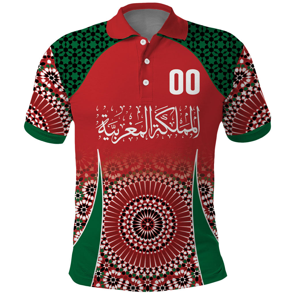 Morocco Yalla Vamos 2026 Custom Polo Shirt Zellige Mosaic Edition