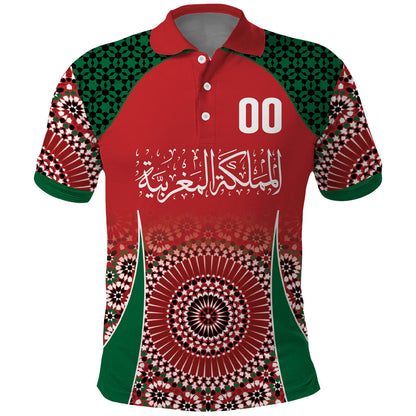 Morocco Yalla Vamos 2026 Custom Polo Shirt Zellige Mosaic Edition