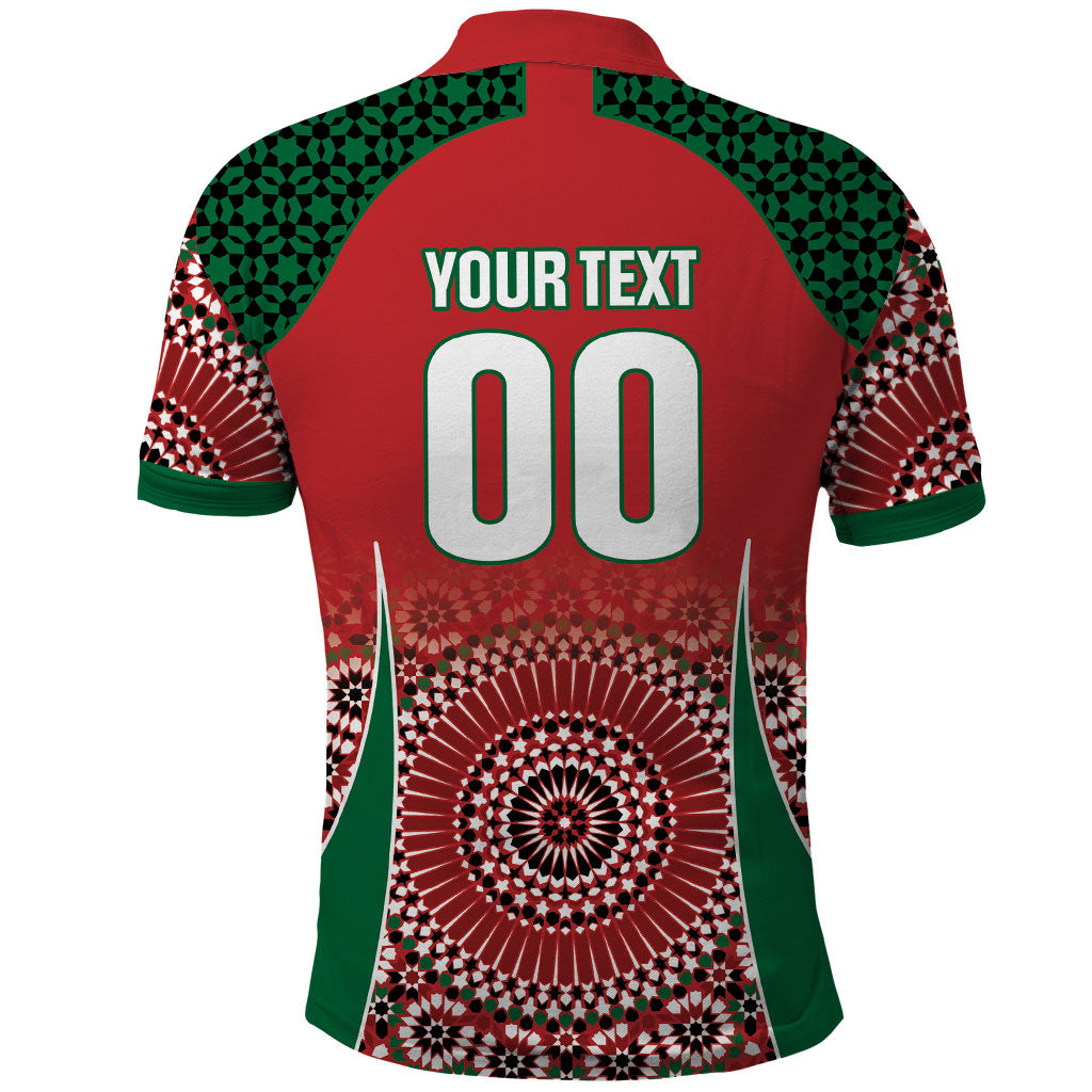 Morocco Yalla Vamos 2026 Custom Polo Shirt Zellige Mosaic Edition