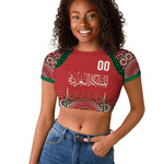 Morocco Yalla Vamos 2026 Custom Raglan Cropped T shirt Zellige Mosaic Edition